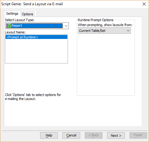 Send Layout Via Email